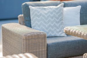 4 Seasons Outdoor Kingston Corner Set with 150cm x 90cm Hi Lo Nest Table and 1 Armchair | Garden Furniture Online
