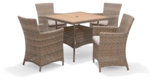 LifestyleGarden Bermuda 4 Seat Dining Set in Natural | Garden Furniture Online