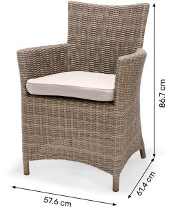 LifestyleGarden Bermuda 6 Seat Dining Set in Natural | Garden Furniture Online