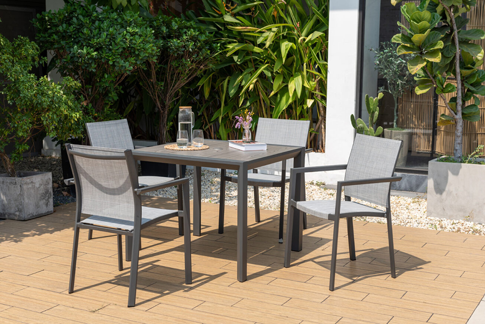 LifestyleGarden Urbanite Solana Dark 4 Seat Stacking Dining Set