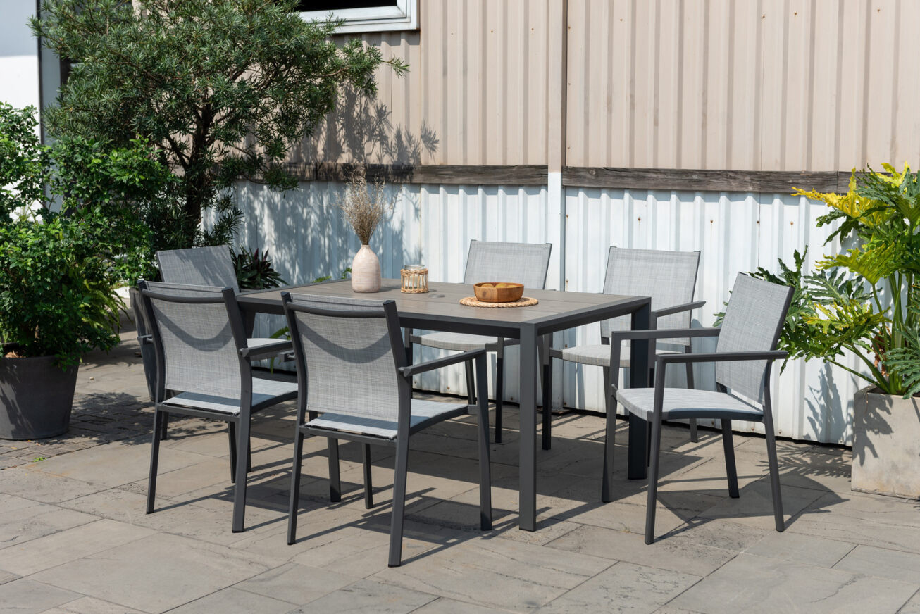 LifestyleGarden Urbanite Solana Dark 6 Seat Stacking Dining Set