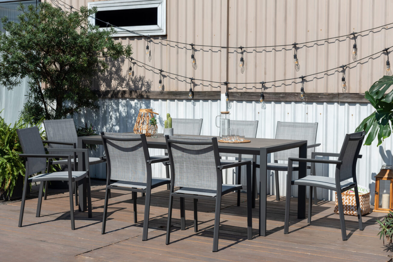 LifestyleGarden Urbanite Solana Dark 8 Seat Stacking Dining Set