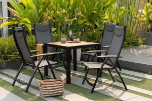 LifestyleGarden Panama 4 Seat Reclining Dining Set   Weathernet | Garden Furniture Online
