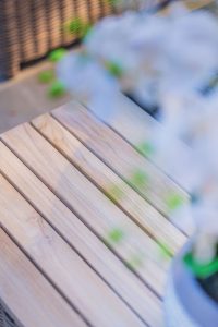 4 Seasons Outdoor Kingston Left Teak Corner Set with 150cm x 90cm Hi Lo Denver Table and 2 Armchairs | Garden Furniture Online