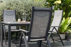 LifestyleGarden Urbanite Panama Dark 4 Seat Reclining Dining Set | Garden Furniture Online
