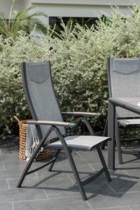 LifestyleGarden Urbanite Panama Dark 4 Seat Reclining Dining Set | Garden Furniture Online