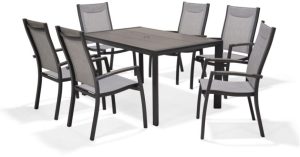 LifestyleGarden Urbanite Panama Dark 6 Seat Stacking Dining Set | Garden Furniture Online