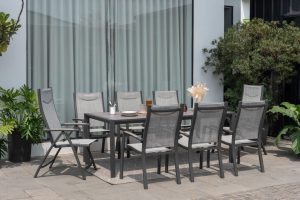 LifestyleGarden Urbanite Panama Dark 8 Seat Mixed Dining Set | Garden Furniture Online