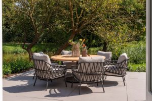 4 Seasons Outdoor Calpi 6 Seat Round Low Dining Set | Garden Furniture Online