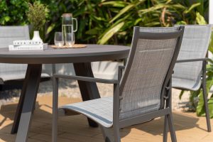 LifestyleGarden Urbanite Dark 4 Seat Round Padded Dining Set | Garden Furniture Online