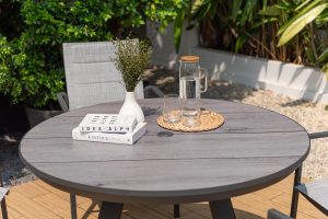 LifestyleGarden Urbanite Dark 4 Seat Round Padded Dining Set | Garden Furniture Online