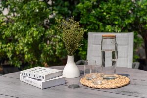 LifestyleGarden Urbanite Dark 4 Seat Round Padded Dining Set | Garden Furniture Online
