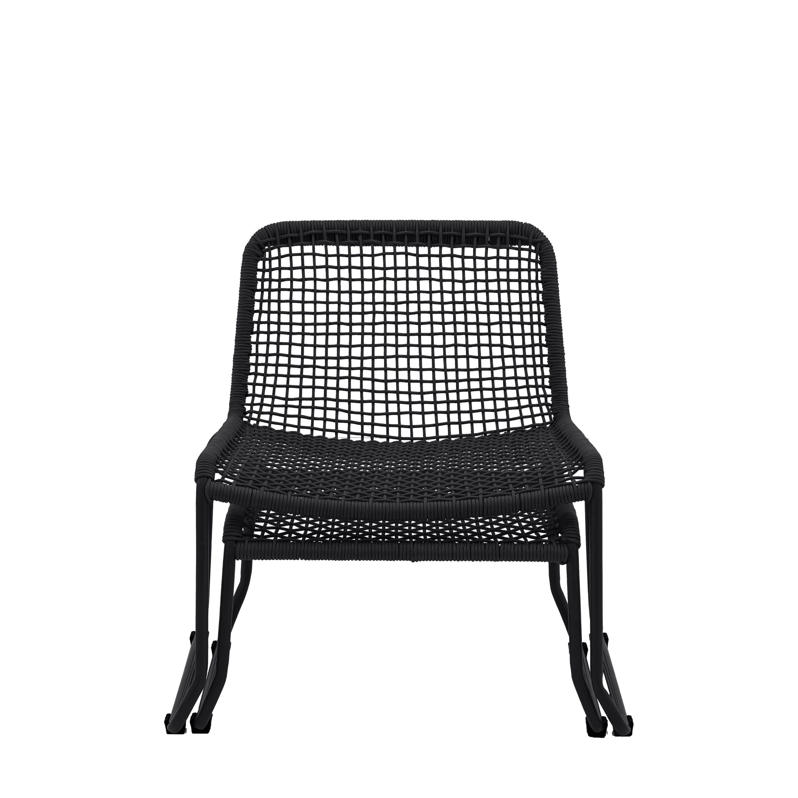 Gallery Outdoor Sassano Lounge Chair with Footstool Black
