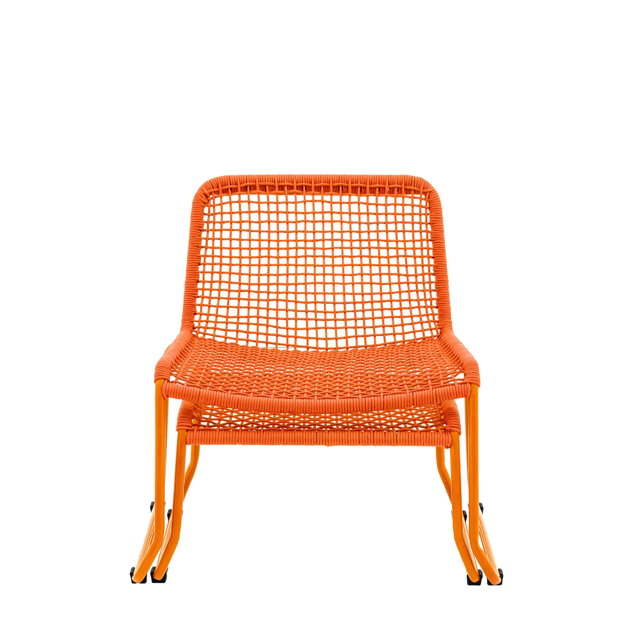 Gallery Outdoor Sassano Lounge Chair with Footstool Orange