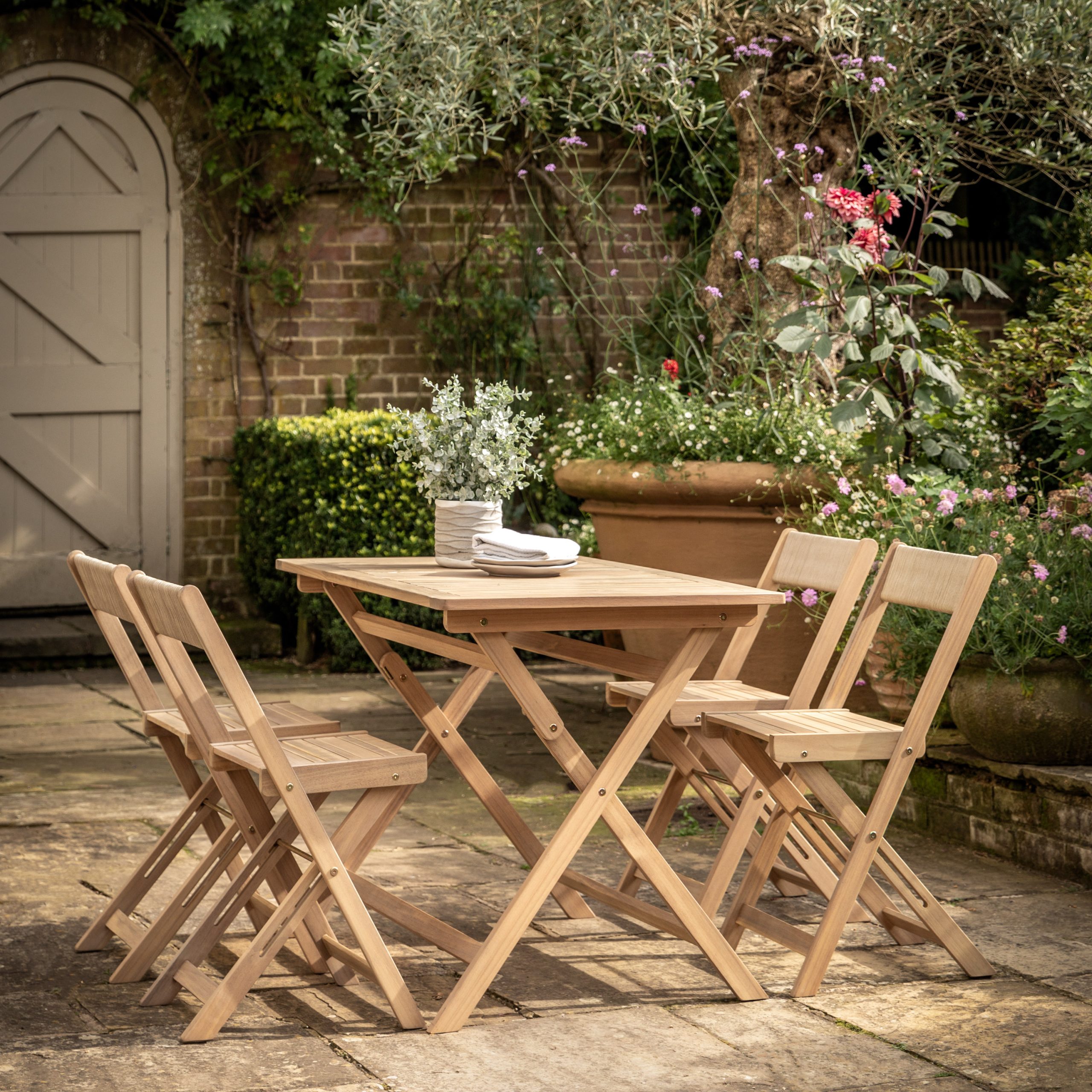 Gallery Outdoor Lindos Folding Chair Natural (2pk)