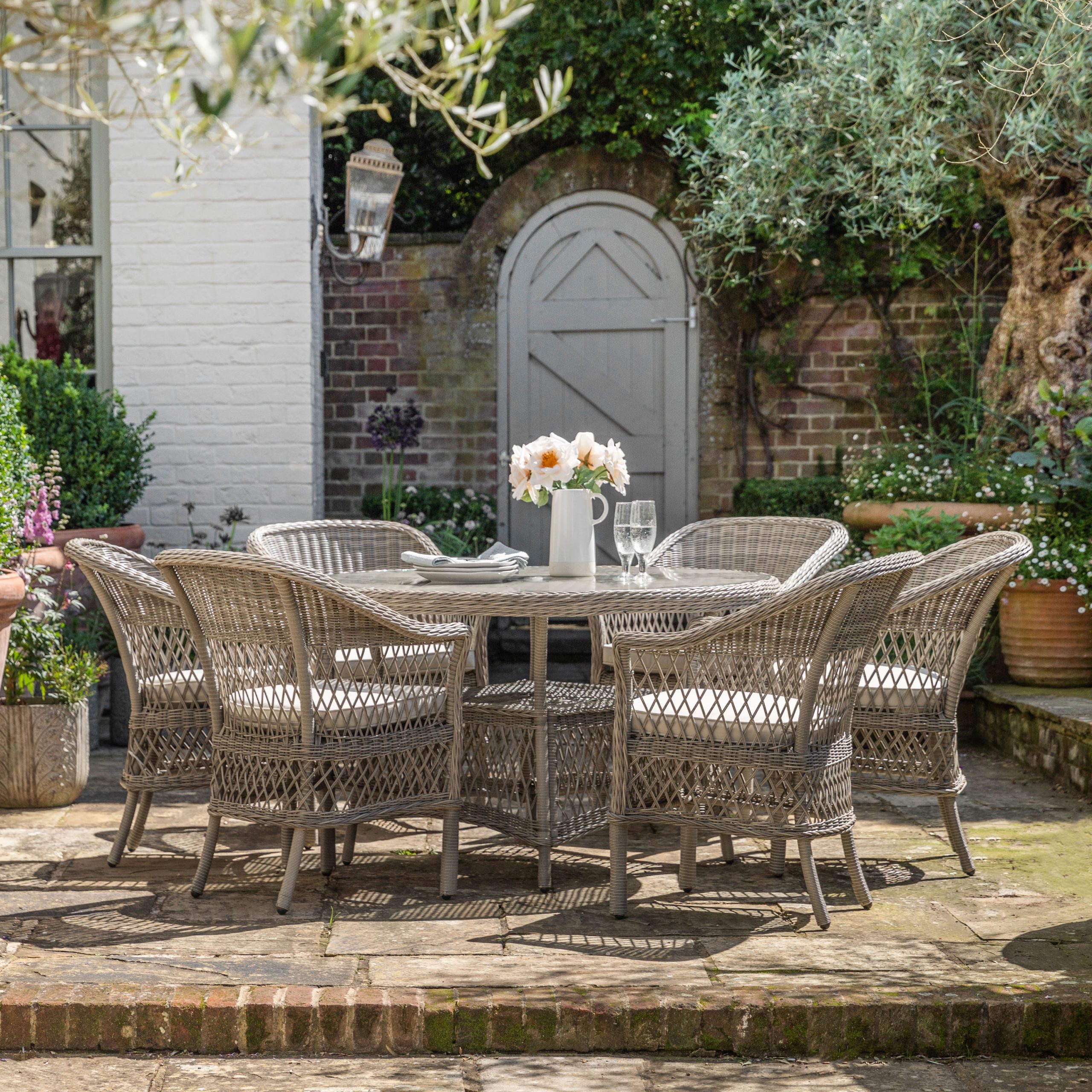 Gallery Outdoor Menton 6 Seater Round Dining Set | Garden Furniture Online