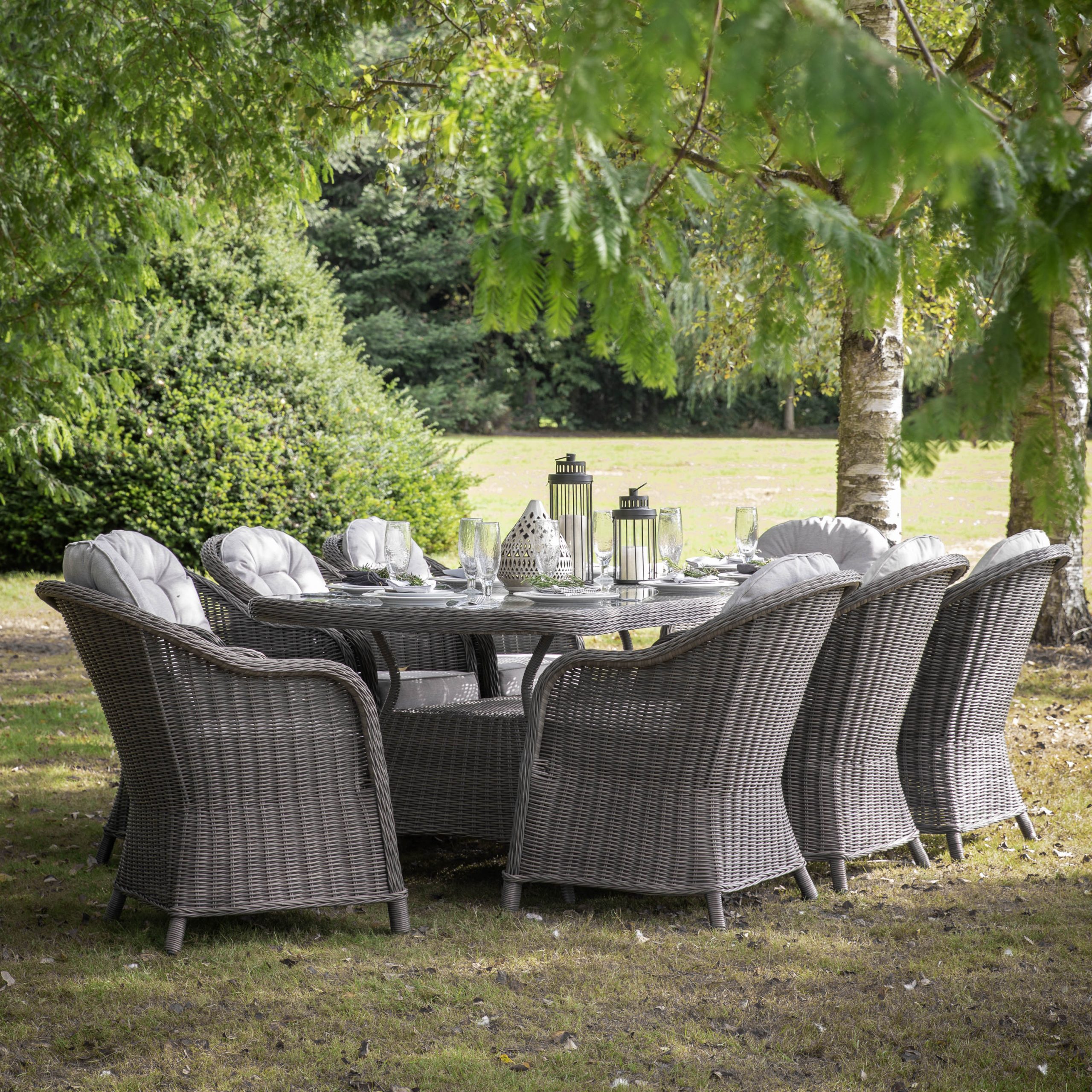 Gallery Outdoor Fior Grey 8 Seat Dining Set | Garden Furniture Online