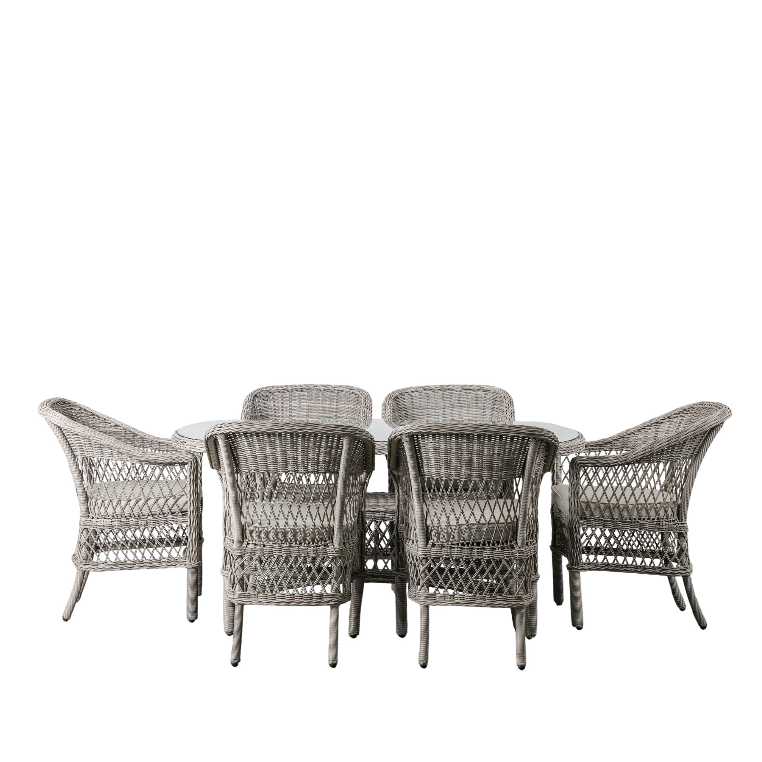 Gallery Outdoor Menton 6 Seater Oval Dining Set Stone