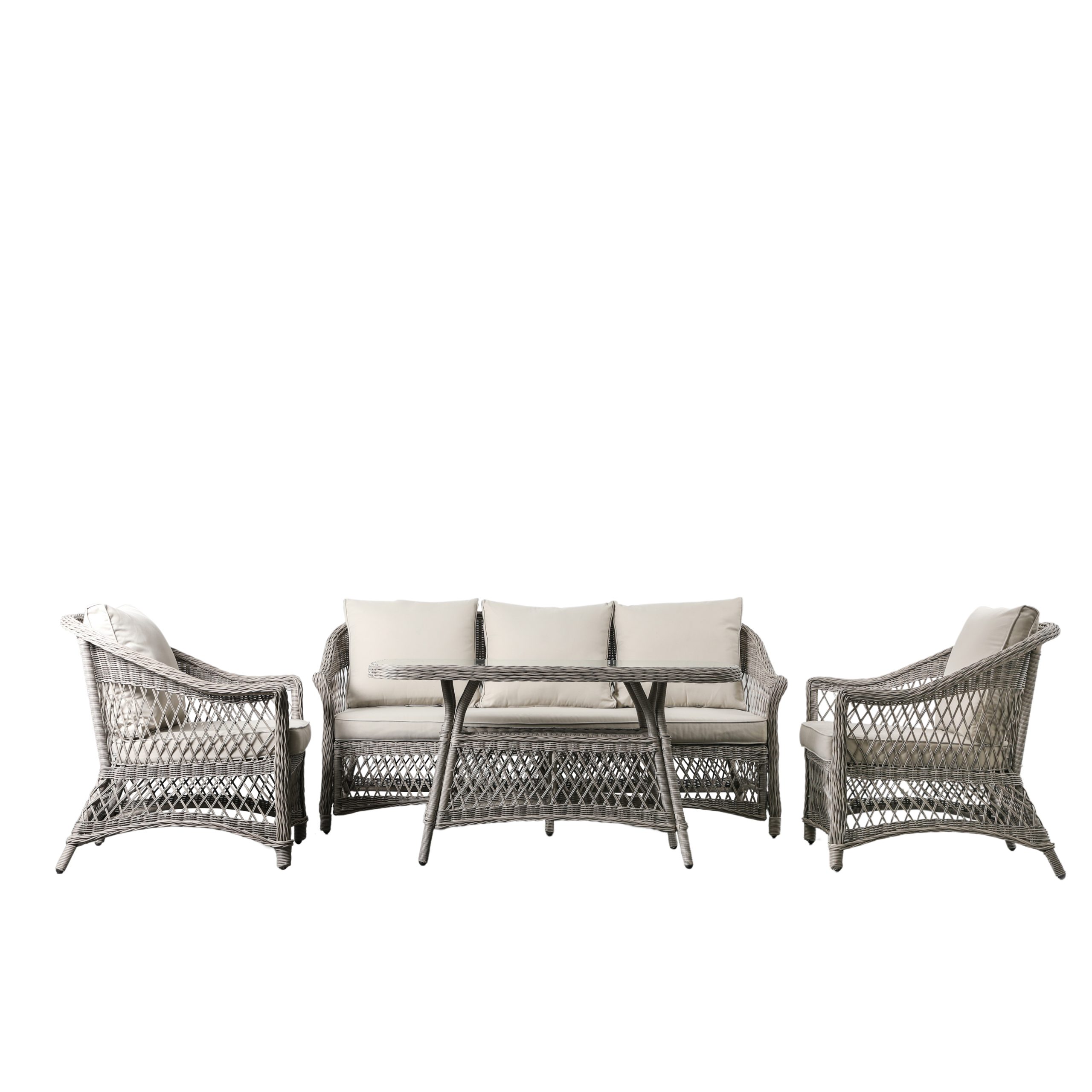 Gallery Outdoor Menton Country Sofa Dining/Tea Set Stone