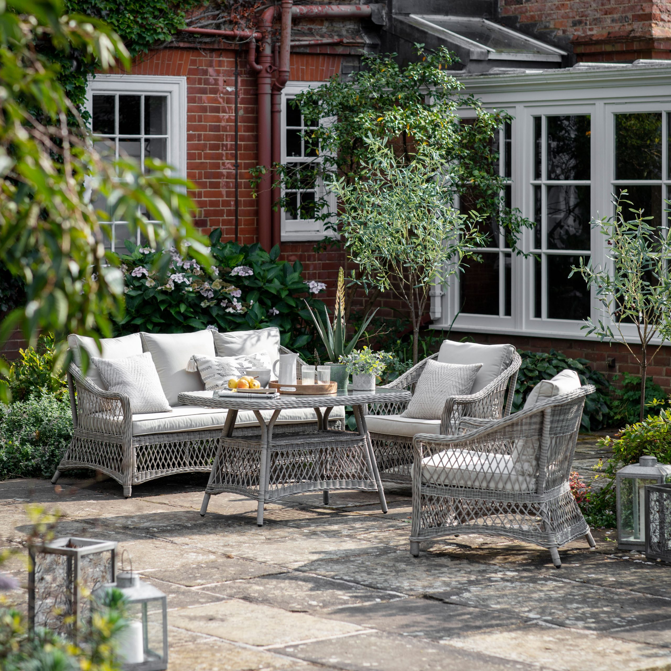 Gallery Outdoor Menton Country Sofa DiningTea Set Stone | Garden Furniture Online