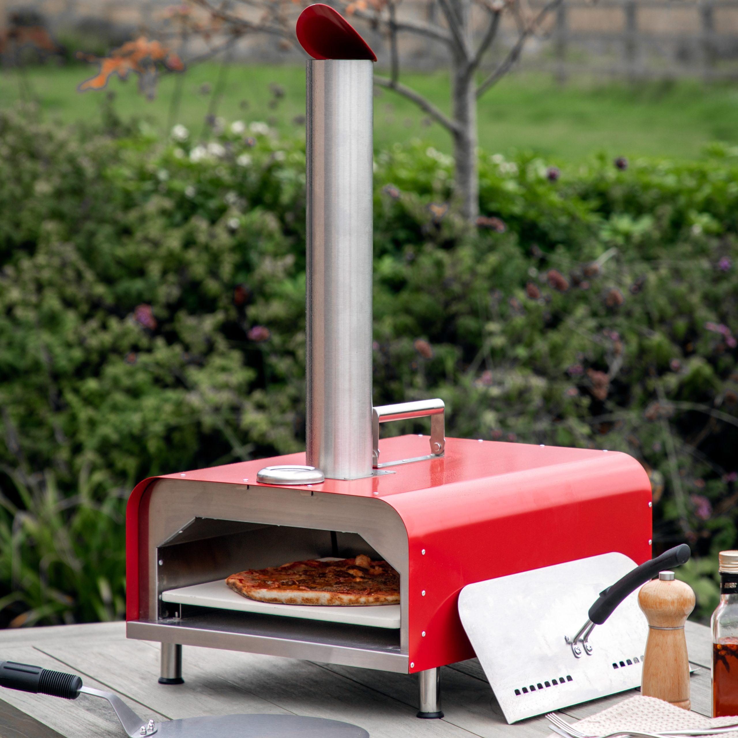 Gallery Outdoor Sassari Pellet Pizza Oven Red