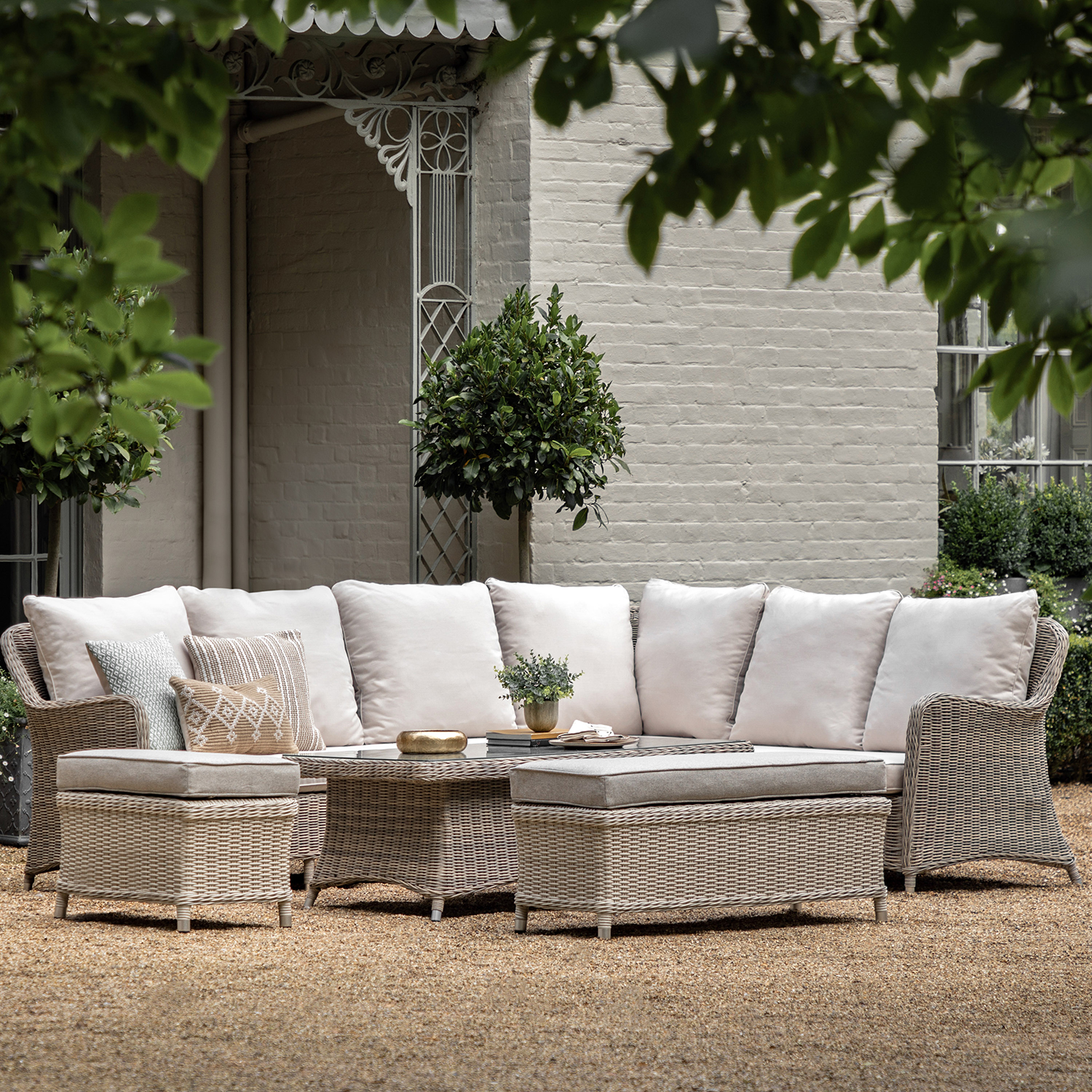 Gallery Direct Ascot Corner Dining Set With Rising Table | Garden Furniture Online