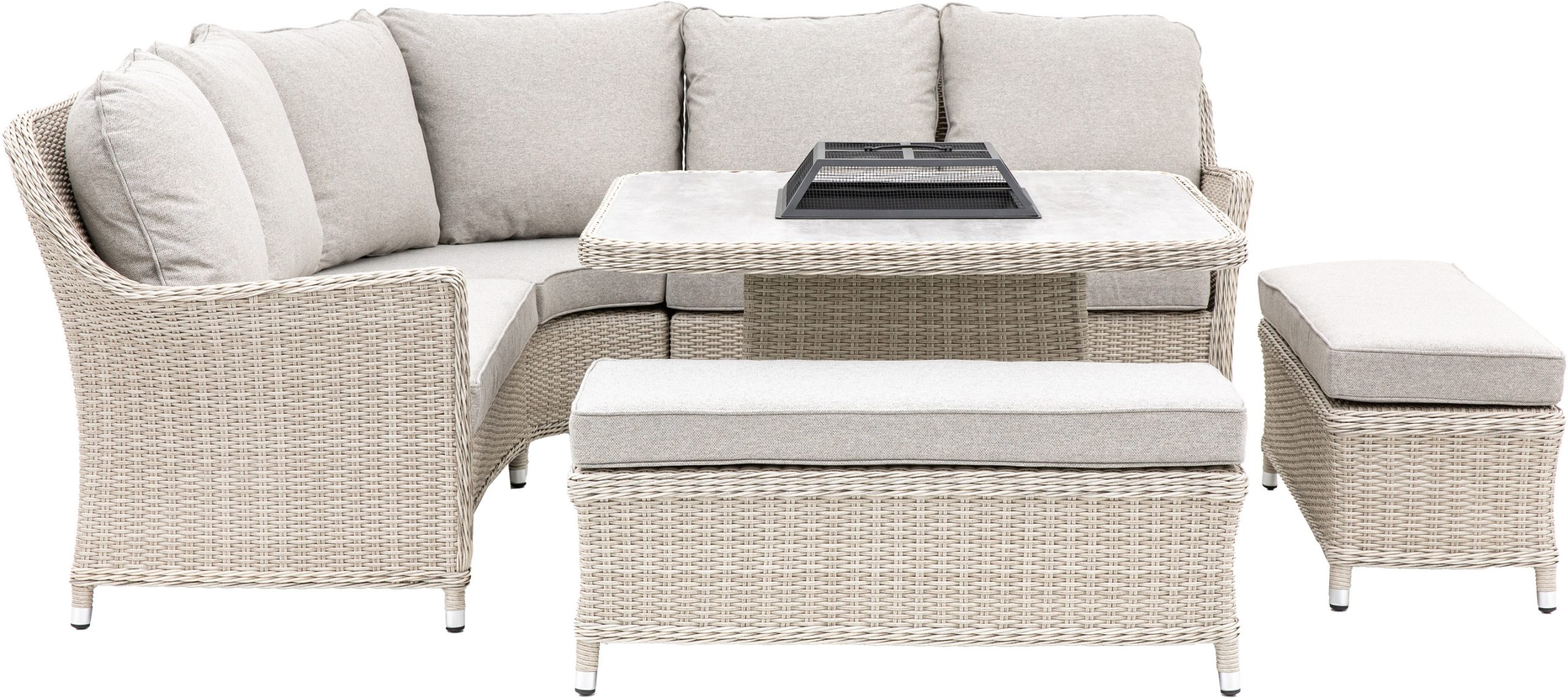 Gallery Outdoor Holton Corner Dining Firepit Set